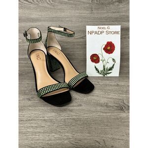 INC International Concepts Women's Lexini Two Piece Sandals - Green Bling 9.5M
